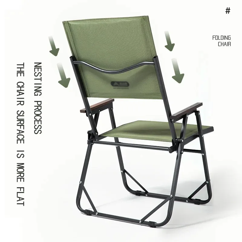 Chair folded flat from the back, showing the nesting frame